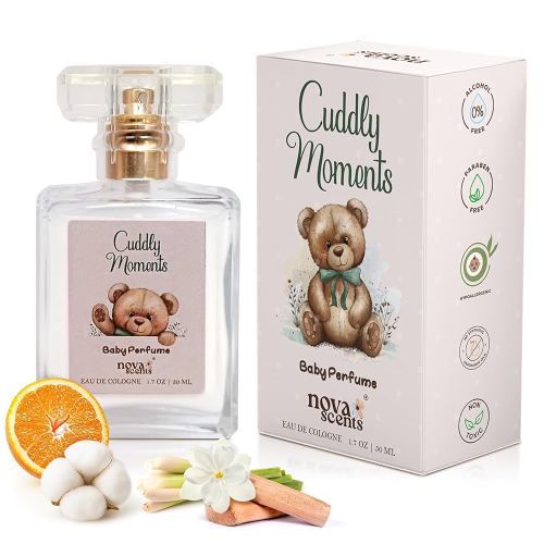 Nova Scents| Baby Cologne| Baby Perfume| Alcohol Free, Hypoallergenic, Paraben Free| Floral, Fresh, Powdery| Gentle Scent for Babies & Toddlers| 1.7oz, 50 ml- Cuddly Moments