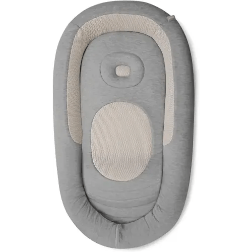 Inglesina Welcome Pod Baby Lounger, Harmony Gray - U.S. Compliant Infant Lounger for 0-8 Months - with Ergonomic Support for Supervised Tummy Time & Play - Breathable Bamboo & Cotton