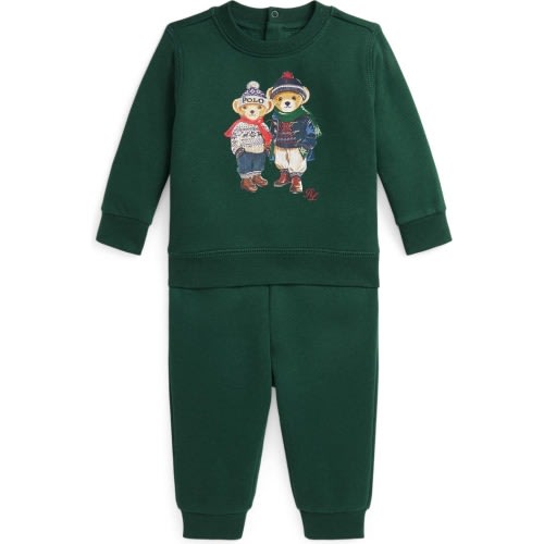 Baby Polo Bear Fleece Sweatshirt & Joggers Set, 12M, College Green