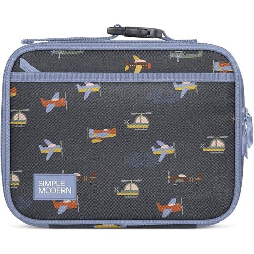 Simple Modern Kids Lunch Box for School | Reusable Insulated Lunch Bag for Toddler, Girl, and Boy | Meal Containers with Exterior & Interior Pockets | Hadley Collection | Wheels Up