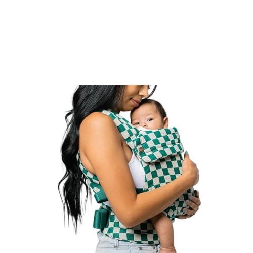 Mabē Monarch Ergonomic Baby Carrier – Premium Cotton Soft Structured Newborn to Toddler Carrier with Hip-Healthy Design, 3 Carry Positions (7-35lbs), Lightweight & Breathable (Evergreen Check)