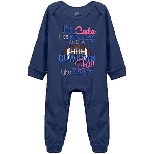 I'm Cute Like Mommy and A Cowboys Fan Like Daddy Unisex Baby Romper Jumpsuit