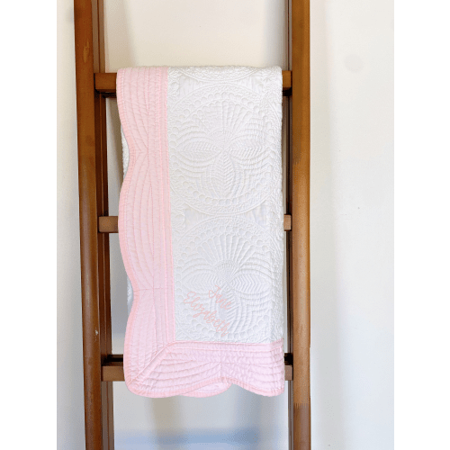 Baby Quilt - White/Pink