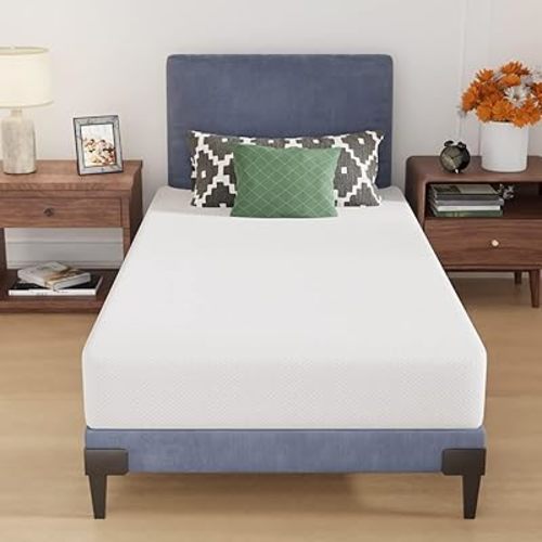 PayLessHere | 8 Inch Twin Mattress | Medium Firm Base Foam Mattress | Removable Washable Zipper Cover | Breathable & Comfortable | White | Bed in a Box | CertiPUR-US Certified