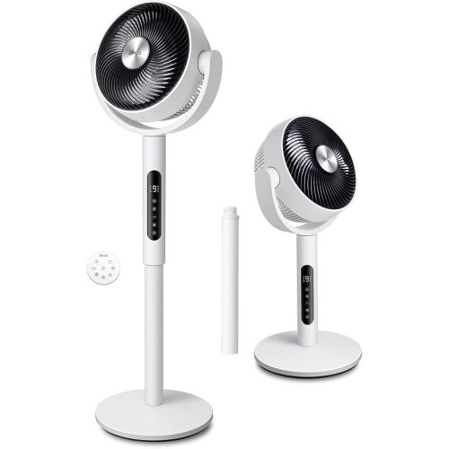 Levoit Standing Fan for Bedroom, CirculAir 120° Oscillating, Quiet 20dB, 9 Speeds, 4 Modes, DC Motor, 2 in 1 Pedestal & Tabletop, 82ft, Remote Control, Sensor, 9H Timer, 908CFM Ultra-High Airflow