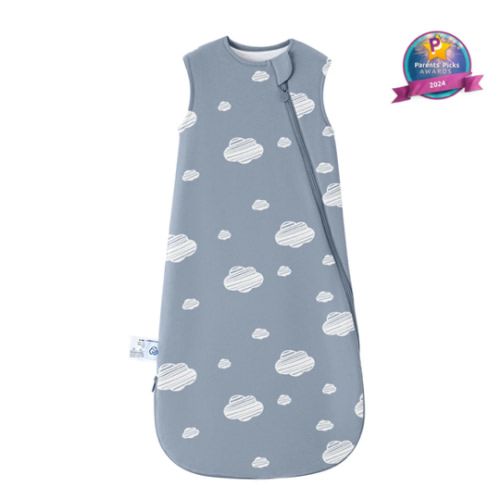 All Season Sleeveless Sleep Sack 1.0 TOG - Organic Cotton & Camel Wool - Blue Sky