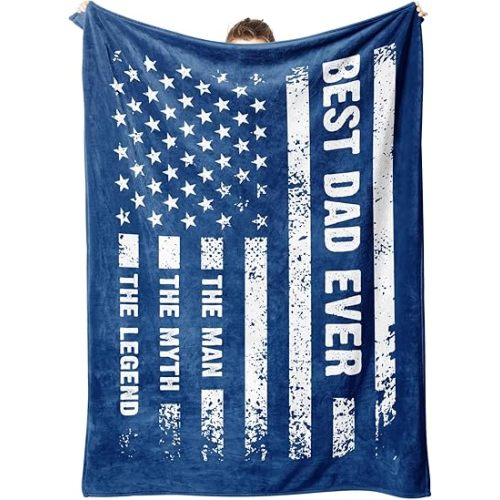 Craftique Gifts for Dad, Husband- Cool Flag Blanket with The Man The Myth The Legend- Dad Gifts, Dads Birthday Gift, Soft Blanket Throw for Bed Sofa Napping Camping, 60”×50”