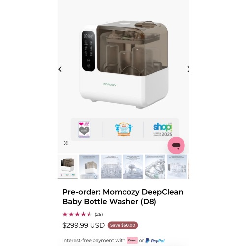 Cash Fund for Momcozy DeepClean Baby Bottle Washer D8