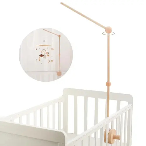 Baby Crib Mobile Arm - 36 Inch Wooden Mobile Arm Upgraded Adjustable Mobile Holder for Crib Mobile Hanger Baby Crib Attachment Nursery Decor