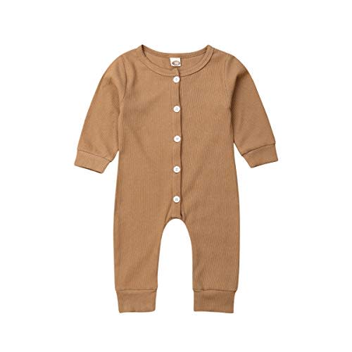 CIYCUIT Newborn Baby Boy Girl Romper Clothes Infant Solid Ribbed Onesie Bodysuit Jumpsuit Outfits