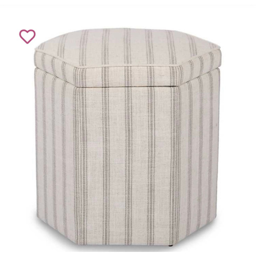 Striped Upholstered Greyson Storage Ottoman | Kirklands Home