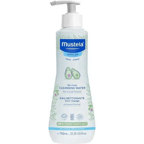 Mustela Baby Cleansing Water - No-Rinse Micellar Water - with Natural Avocado & Aloe Vera - for Baby's Face, Body & Diaper - 1 or 2-Pack - Various Sizes