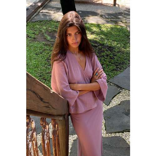 Flow Wrap Top Mauve