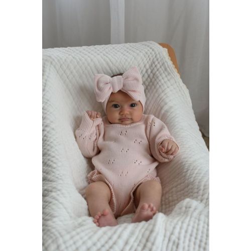 POINTELLE FRILL ROMPER - BABY PINK – Petite Co au