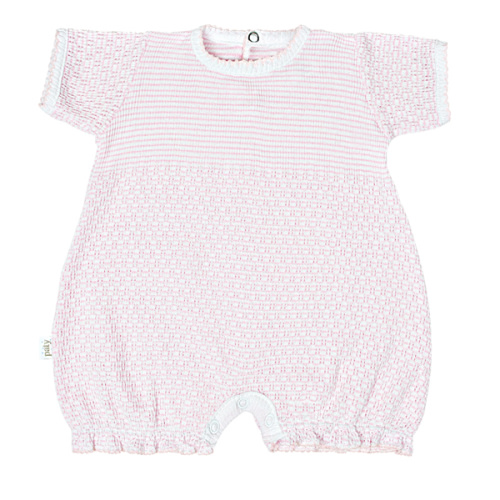 Paty Knit Baby Girl Bubble with Ruffle Hem in Solid Colors - PatyInc