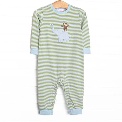 Monkey Business Applique Romper, Green – Stitchy Fish