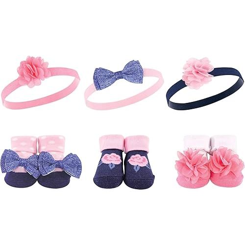 Hudson Baby Girl's Headband and Socks Giftset