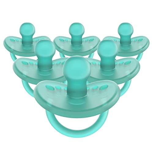 Evenflo Feeding Balance Plus Orthodontic Baby Pacifier 6M+, Aqua, Pack of 6