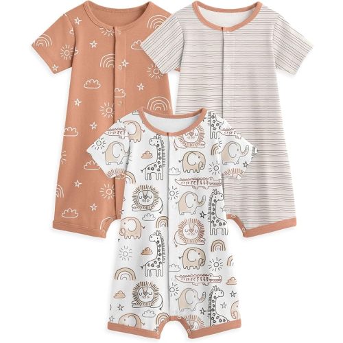Yoofoss Baby Boy Romper 0-18 Months 100% Organic Cotton Newborn Summer Clothes Short Sleeve Baby Outfit Soft Breathbale