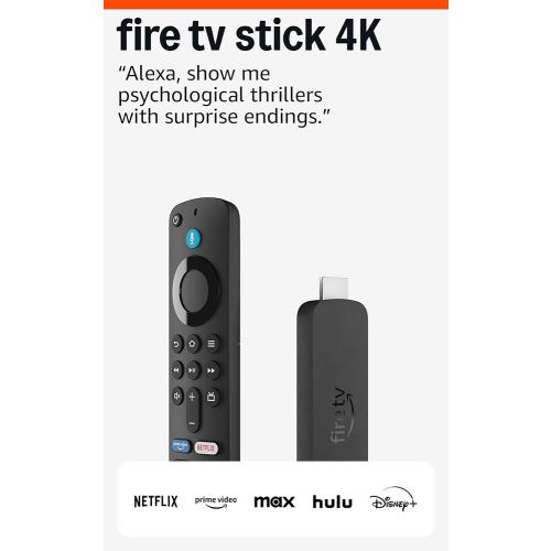 Amazon Fire TV Stick 4K (newest model) with AI-powered Fire TV Search, Wi-Fi 6, stream over 1.8 million movies and shows, free & live TV
