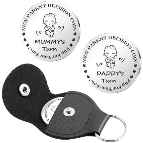 Christmas Gifts for New Dad Gifts for Her Funny Decision Coin Double Side Gift for New Mom Pregnancy Gift for First Time Mom Parents Presents for Couples Mother to Be Present Expecting Mother