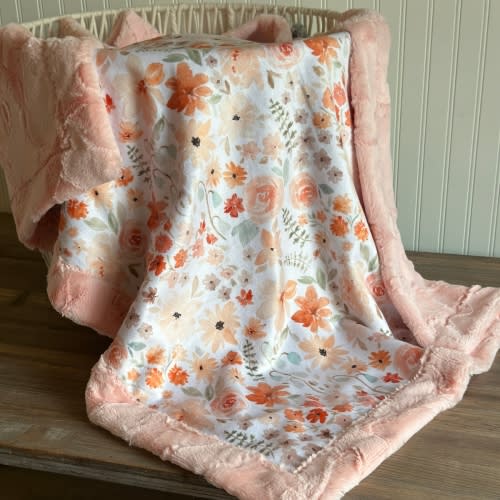 Farm Fields Floral by Indy Bloom Design Minky Blanket