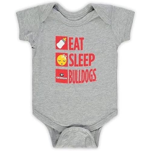 VF Georgia Bulldogs Eat Sleep Bulldogs Infant Creeper Bodysuit - Team Colors