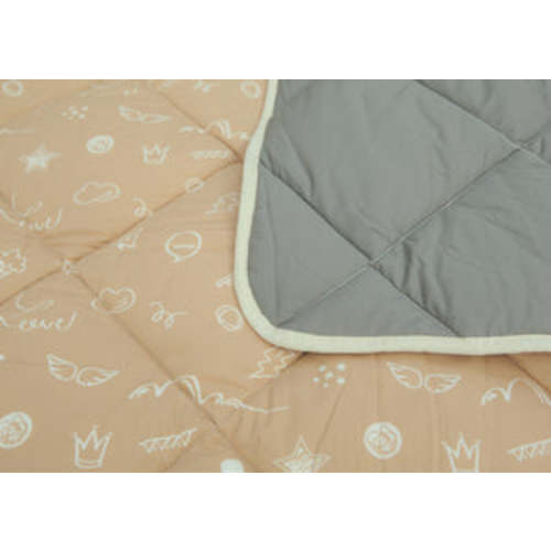 Organic Cotton Play Mat/Quilted Blanket - Solid Gray/Love Hazelnut Rev – PILLOBEBE