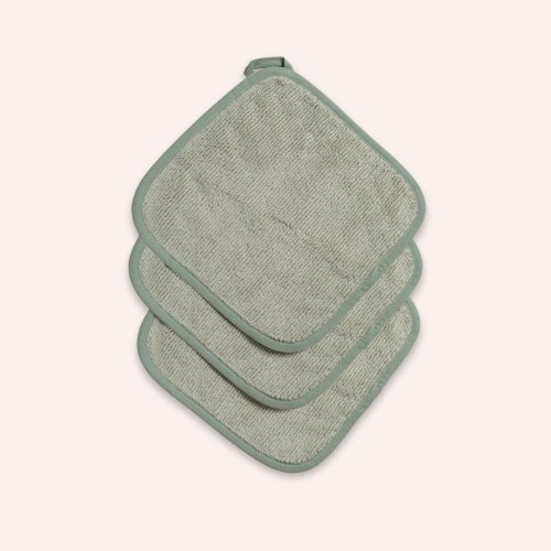 Super Soft Face Cloth Trio - Matcha/Eucalyptus
