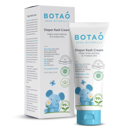 Baby's Natural Diaper Cream | Organic Diaper Cream EWG Verified | Naturally Soothes Baby Rashes | Baby zinc Ointment Natural | For Sensitive Skin with Aloe Vera & Calendula, 2.5Oz