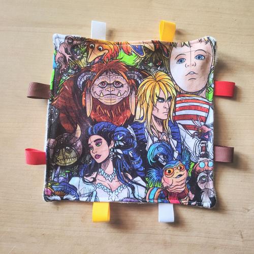 Labyrinth inspired Baby Sensory Crinkle Toy 6x6. Minky back. Handmade.