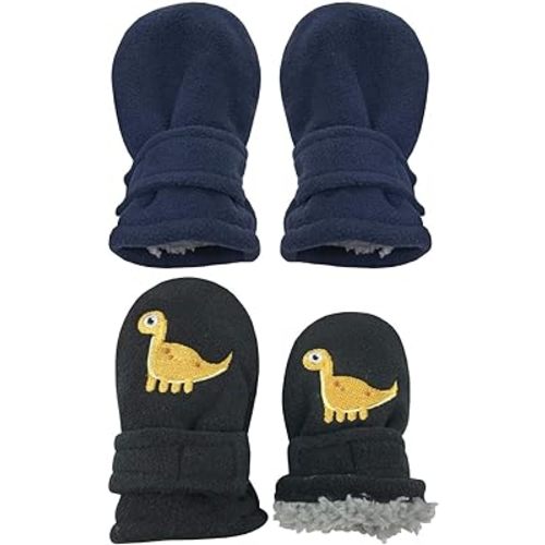 N'Ice Caps Baby Toddler Mittens Kids 2 Pairs Fleece Gloves Winter Warm Sherpa Lined
