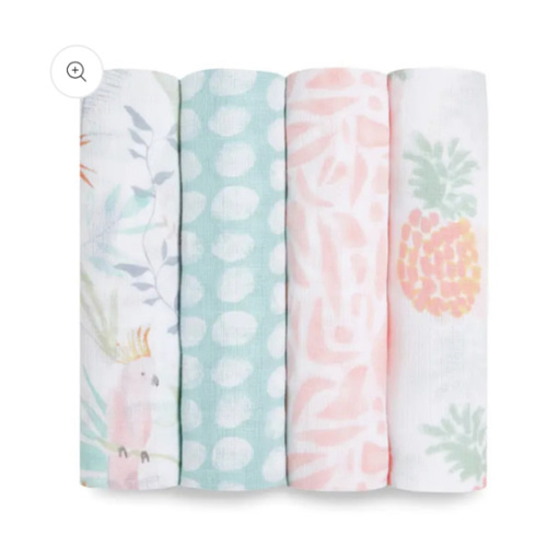 Essentials Cotton Muslin Swaddles 4 Pack | aden + anais