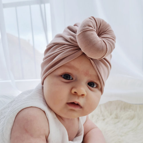 Kids turban in old pink color, newborn girl coming home outfit, newborn gift
