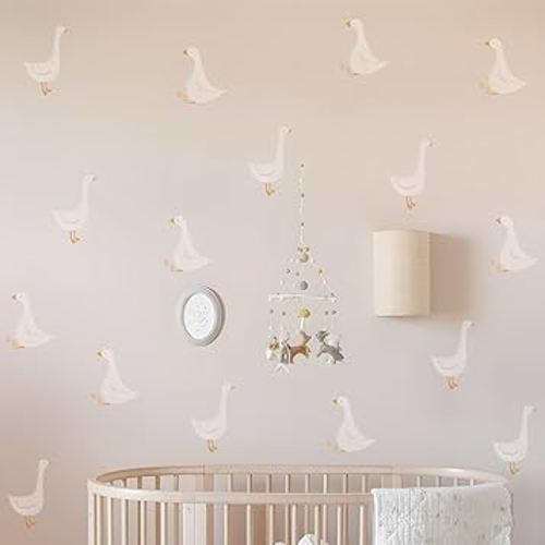 32 Pcs Boho Nursery Animal Wall Decals Peel and Stick, PVC Watercolor Animals Wall Stickers, Cute Wall Art Decor Decal for Kids Bedroom Playroom Baby Room Classroom, Little Silly Goose