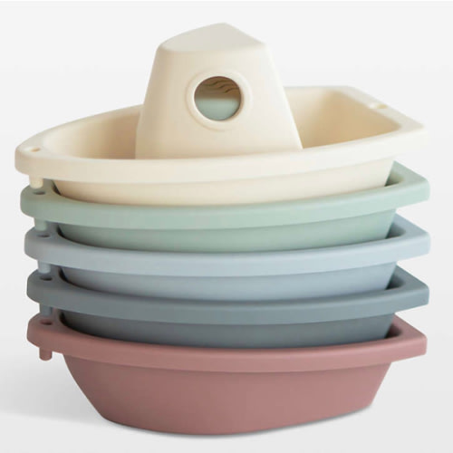 Mushie Stackable Toddler Boats Bath Toy