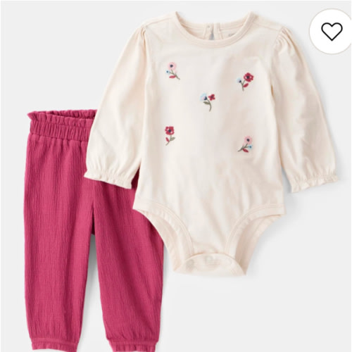 Baby Girl Carter's 2-Pc. Floral Long-Sleeve Bodysuit & Pant Set