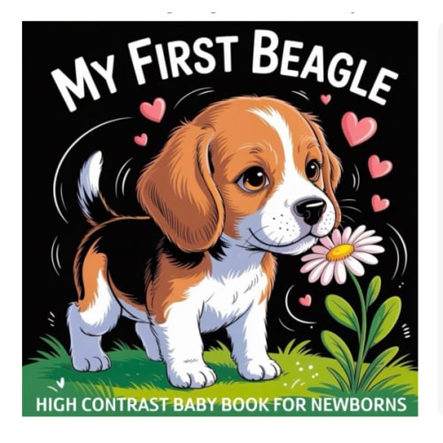 My first Beagle High Contrast Baby Book for Newborns 0-12 Months: Simple Black and White Hound Dog Themed Pictures To Develop Baby's Eyesight | Visual Stimulation Gift for Infants