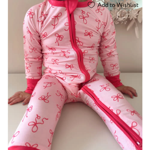 Little Pink Bow Zipper Romper – In My Jammers