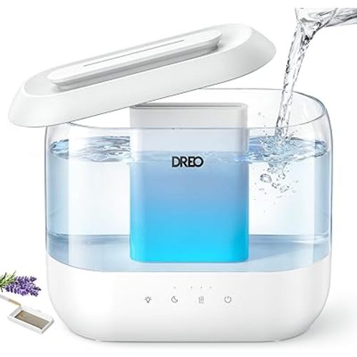 DREO Humidifiers for Bedroom, Top Fill 4L Supersized Cool Mist Humidifier, 36H Runtime, 28 dB Quiet Ultrasonic Air Humidifier for Large Room, Plants, Baby Nursery, Indoor, Night Light, Easy to Clean
