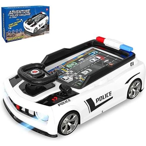 Musical Steering Wheel Racing Car Toy, Racing Adventure Car Steering Wheel for Toddler Kids, Toddler Simulated Driving Game Cars with Sound and Light, Xmas Birthday Gifts for Kids Ages 3+