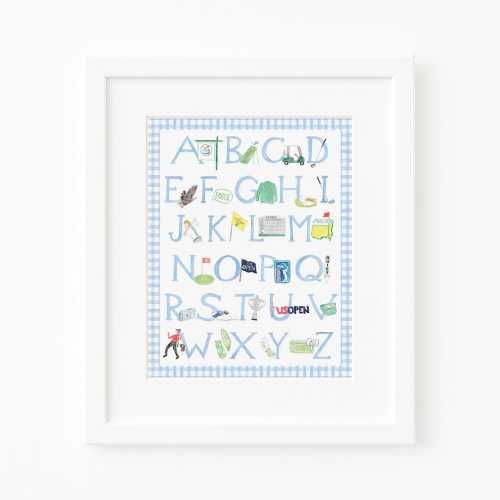ABCs of Golf Watercolor Nursery Alphabet Print | Boy Golf Alphabet Wall Art Decor | Baby Golf Gift | Classic Boy Art | Golf Baby Shower