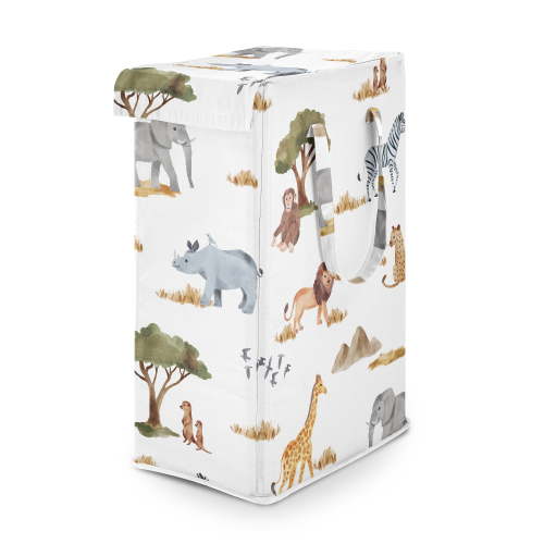 Sweet Jojo Designs Jungle Multicolor Foldable Laundry Hamper with Handles