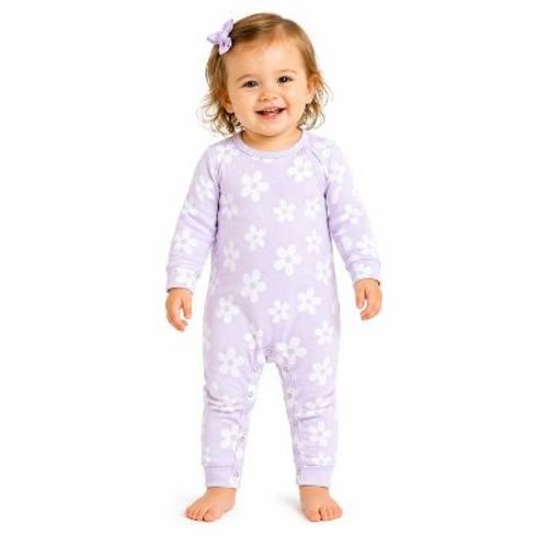 Grayson Threads - Infant In Bloom Long Sleeve Jumpsuit Purple 6-9M