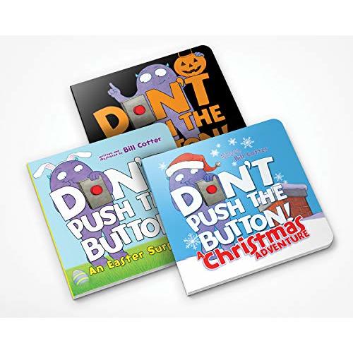 Don't Push the Button Holiday Gift Set: Interactive Christmas, Halloween and Easter Board Books for Toddlers