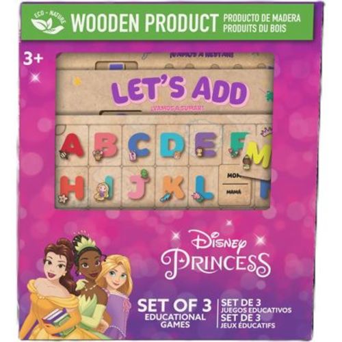Disney: Princess Educational Games - Set Of 3 Wooden Puzzles, Kids 3+