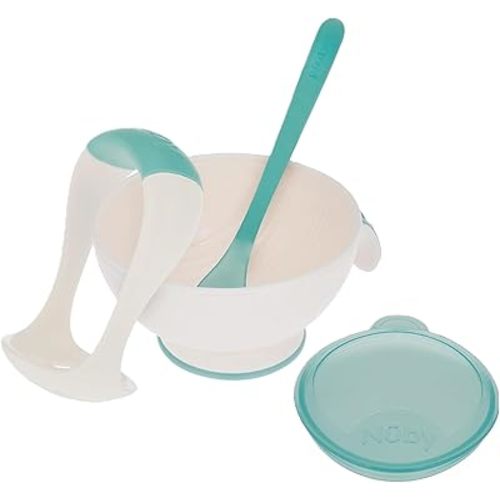 Nuby Garden Fresh Mash 'N' Feed 4 Piece Baby Preparation & Feeding System (Aqua)