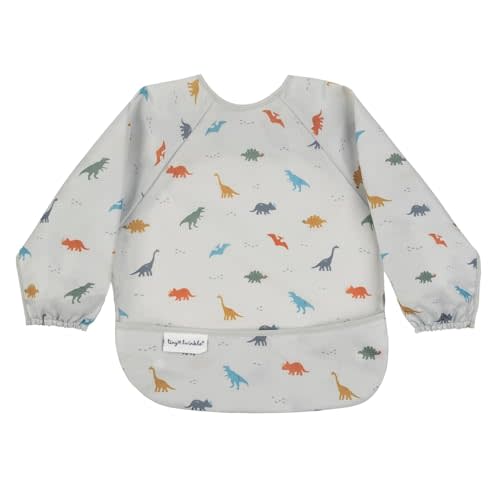 Tiny Twinkle Long Sleeve Bib for Babies & Toddlers – Waterproof Smock Bib for Eating – Machine Washable & Mess-Proof, Baby Feeding Essential & Shower Must-Have(Dinosaur, 6–24M)