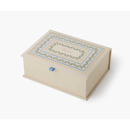 Large Embroidered Keepsake Box - Delphine