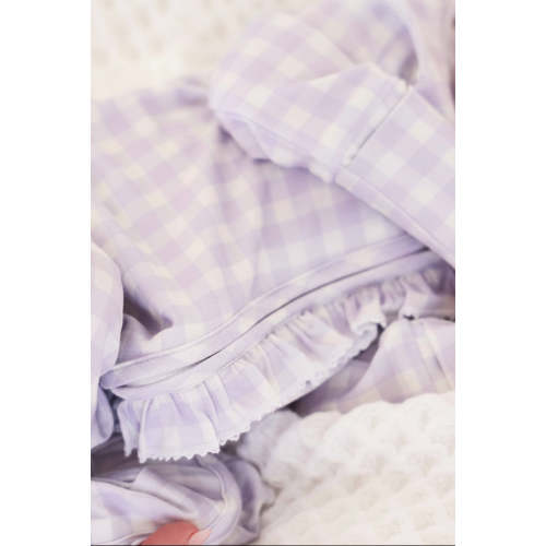 Peter Pan Collar Ruffle Zipper Footie